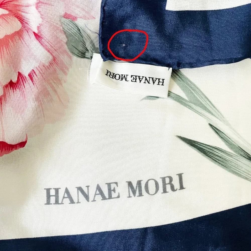 Hanae Mori Silk Scarf Shawl Floral Vintage